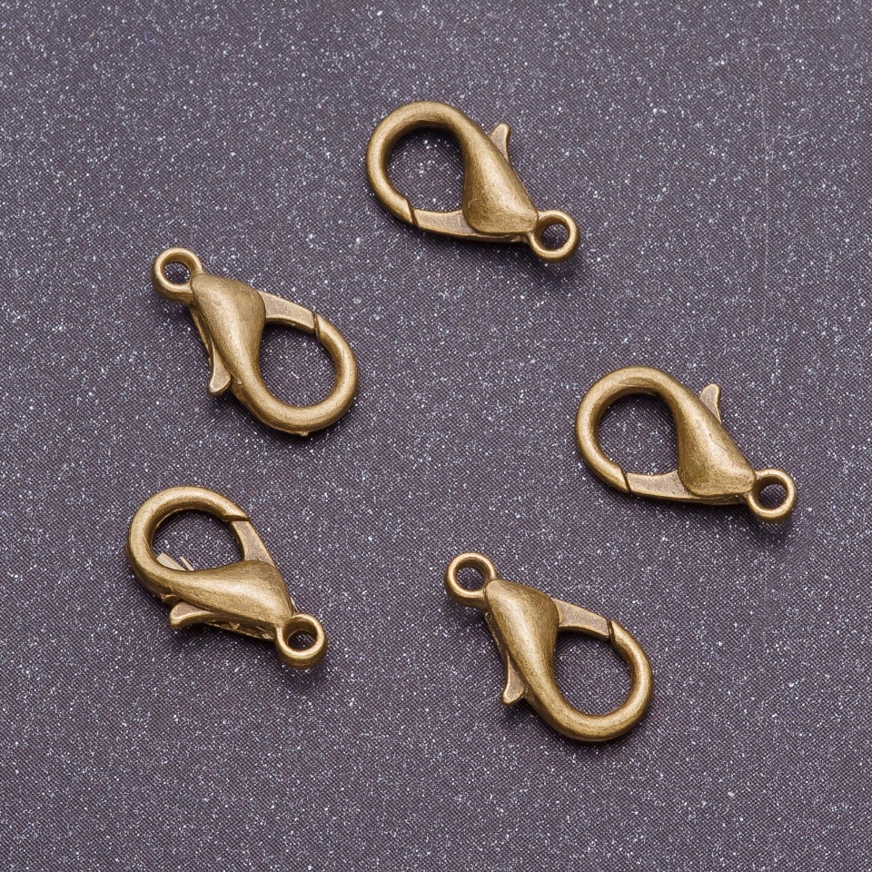 Închizătoare carabină, lungime 16 mm, culoare bronz (ambalaj de 10 buc.)