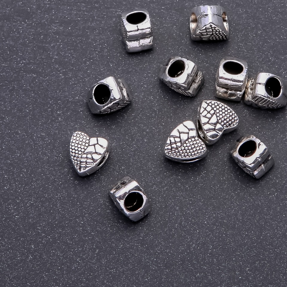 Mărgea Pandora inimă inserție, diametrul 10x9 mm, diametrul 4,5 mm, fațetat, 20 g +/- 11 bucăți