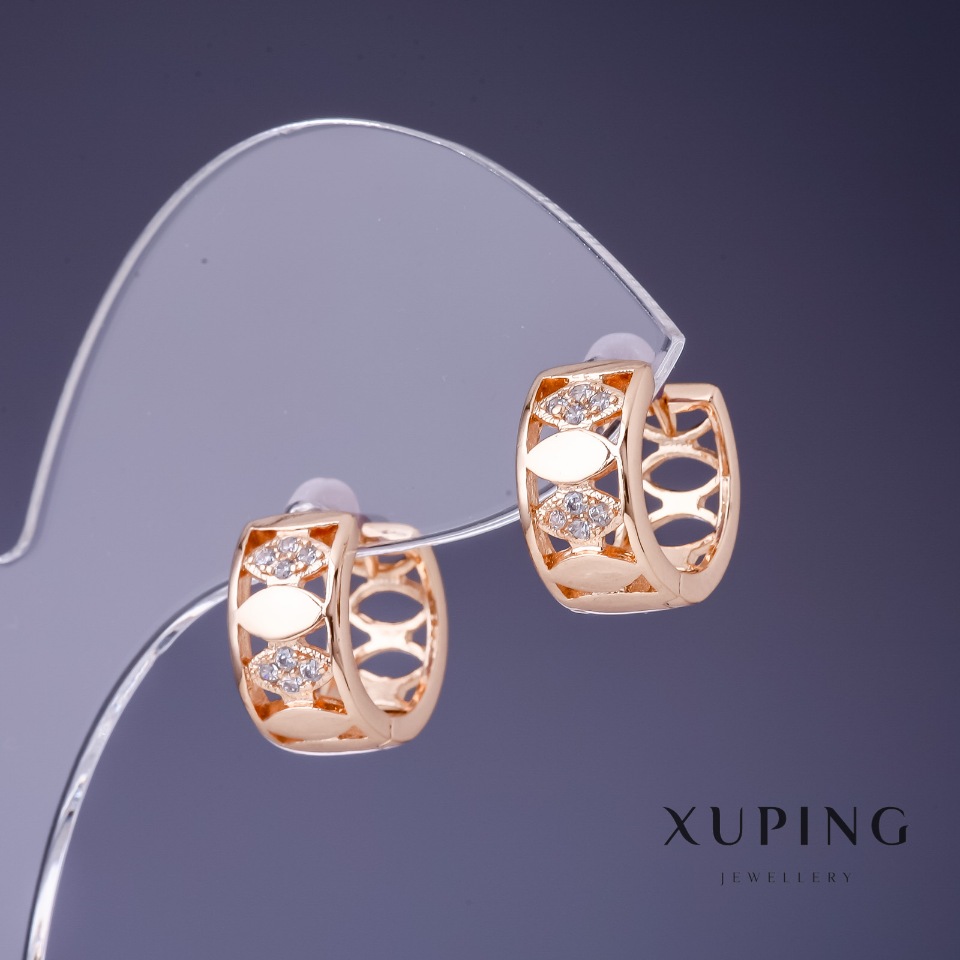 Cercei Xuping 14x7 mm cu placare aur 18K