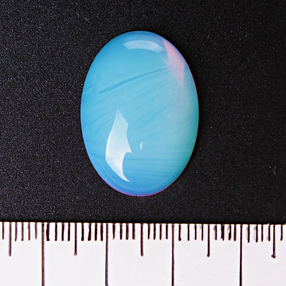 Furnitură cabochon piatră lunară sintetică 25×18 mm