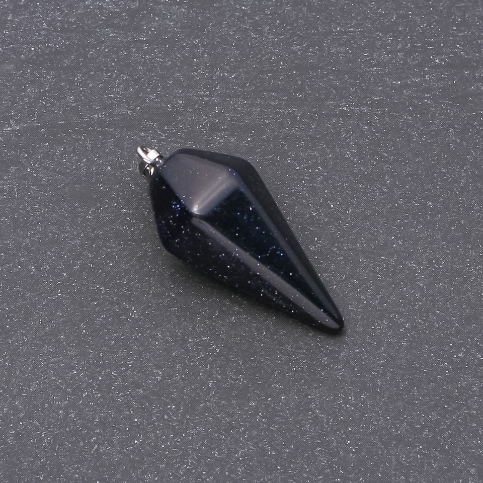 Кулон "Маятник" Авантюрин Синій Пісок Ніч Каїра 40х30х13мм