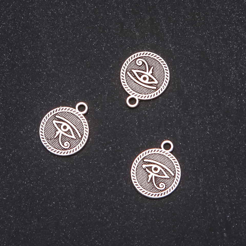 Furnitură pandantiv Ochiul Egiptului 15x18mm, ambalaj 20 g ±12 buc