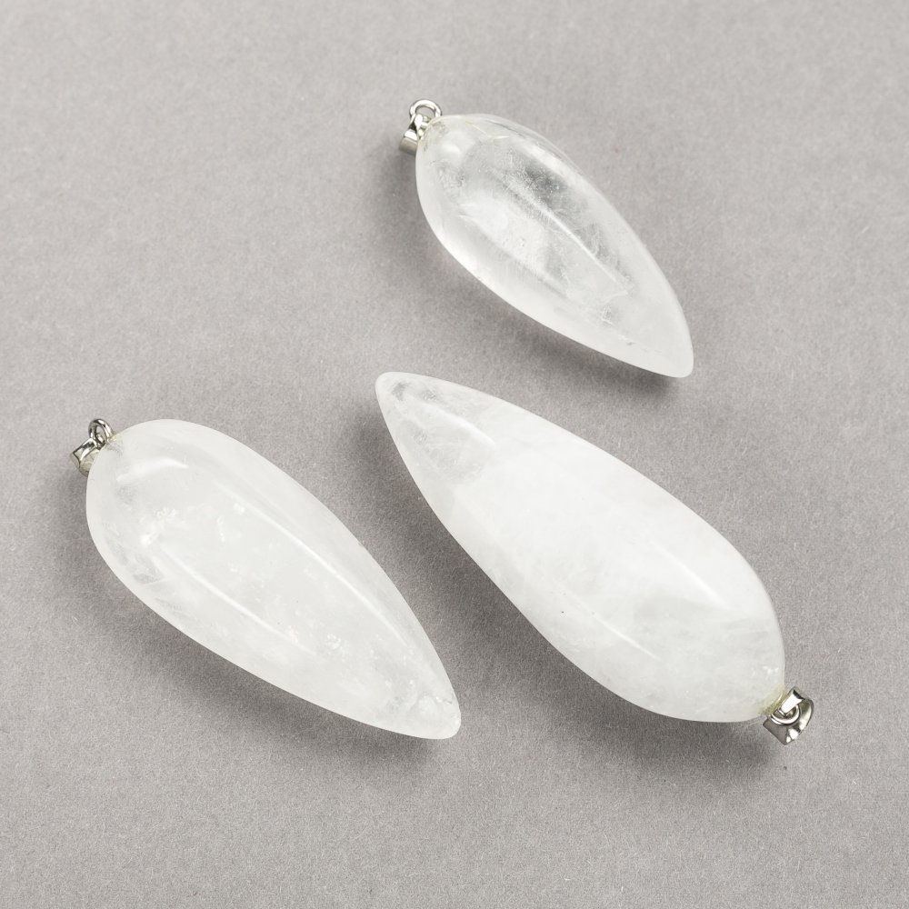 Pandantiv din piatră naturală, cristal de munte 50x20 mm (+/-)