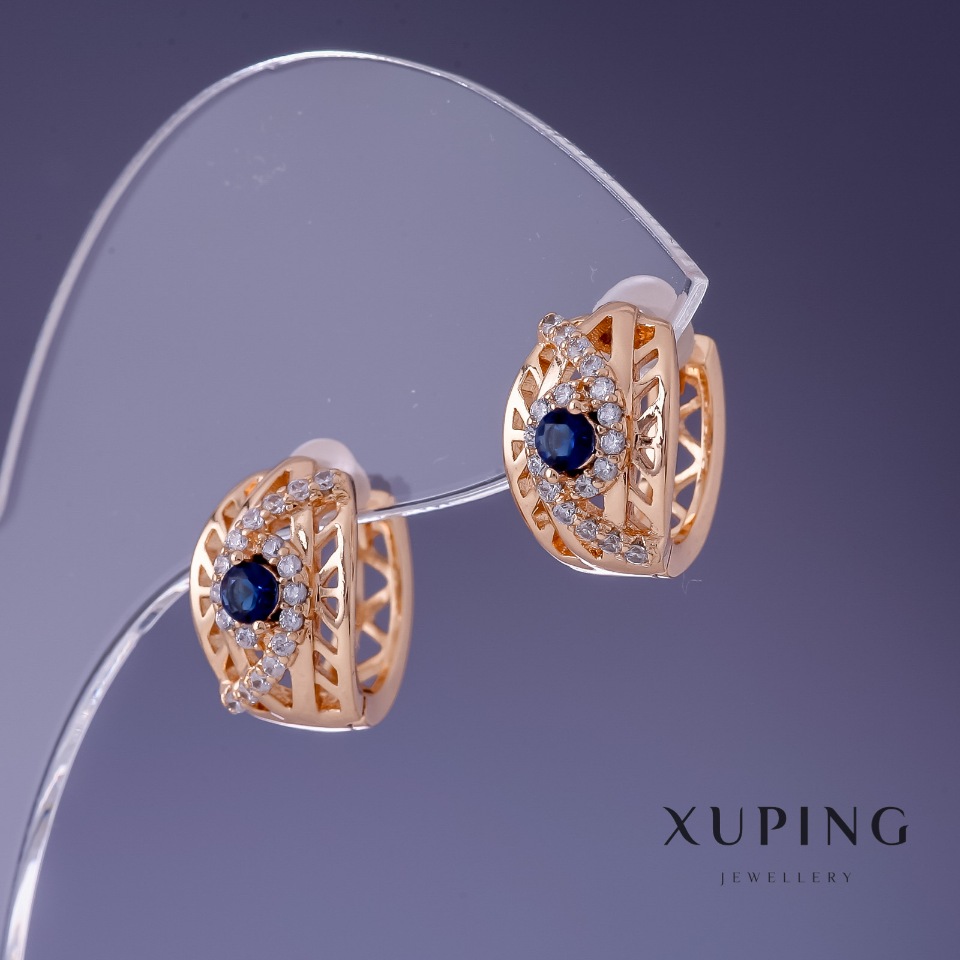 Cercei Xuping 15x9 mm, placare aur 18K