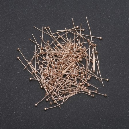 Furnitură pin cu cap balon, metal galben, lungime 20 mm, 10 g