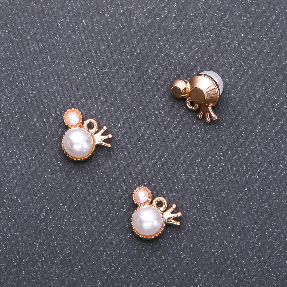 Furnitură pentru pandantiv Coroană, diametru 11 mm, lungime 13 mm, diametru gaură 1,5 mm, ambalaj 9 buc. (±)