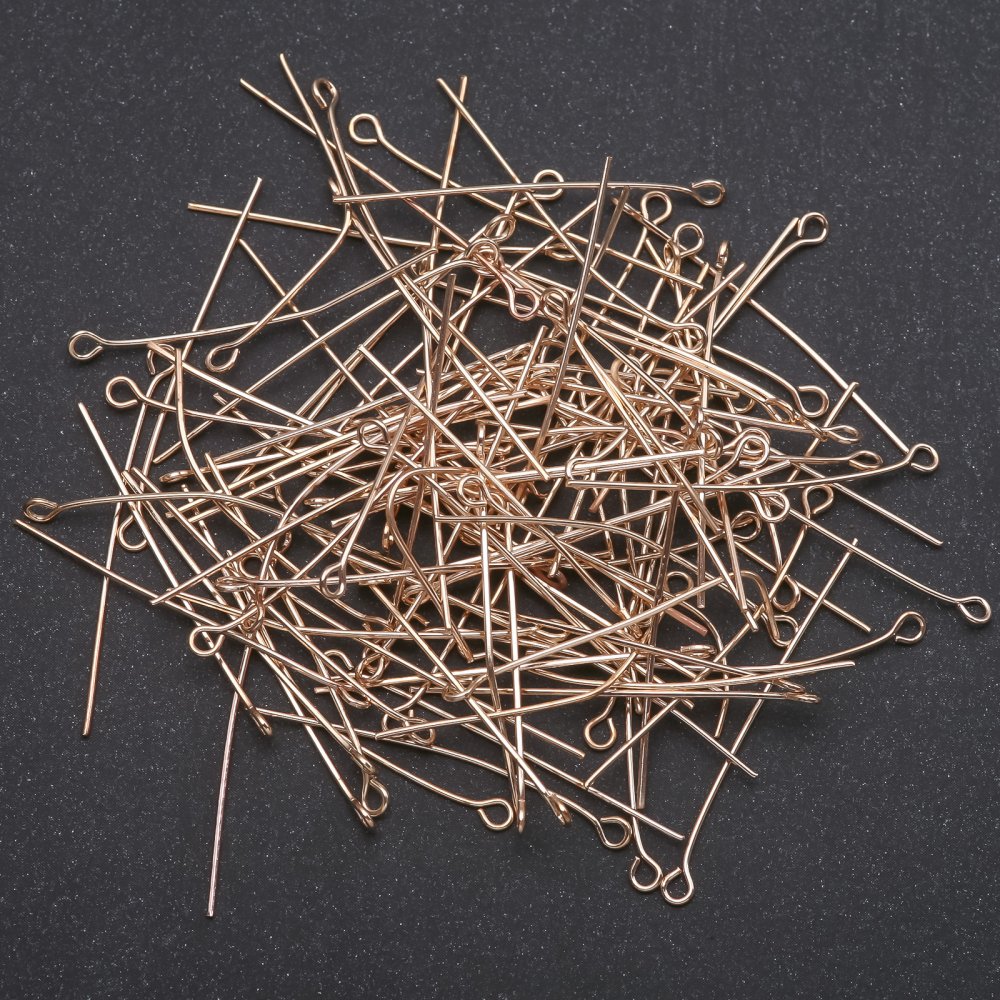 Furnitură pin cu buclă pentru bijuterii, lungime 40 mm, culoare metal galben, 0,5 kg