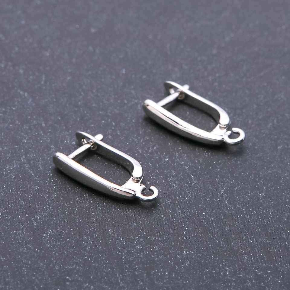 Știfturi pentru cercei 3x15x18 mm, culoare „argintiu” pereche