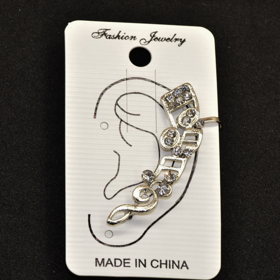 Kaf pe ureche, lungime 45 mm, metal alb