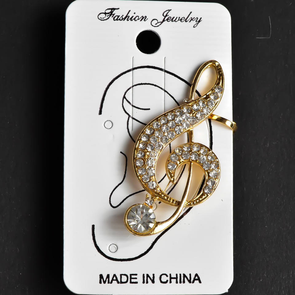 Каф на вушко, довжина 47мм жовтий метал