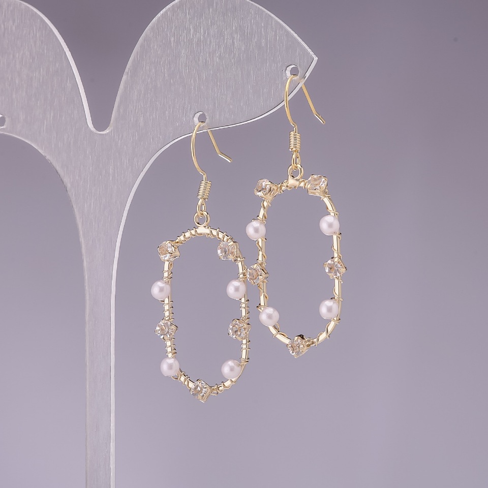 Cercei seria 925 cu mărgele albe