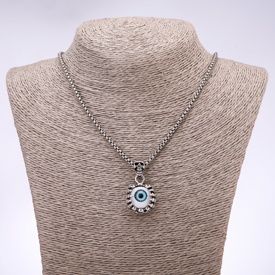 Pandantiv în stil punk-gotic, ochi, 22×25 mm, pe lanț, lungime 65 cm