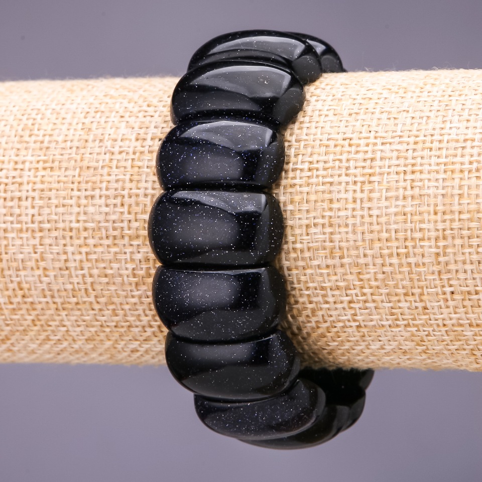 Brățară din aventurin sintetică, «Nisip albastru noaptea Cairo»