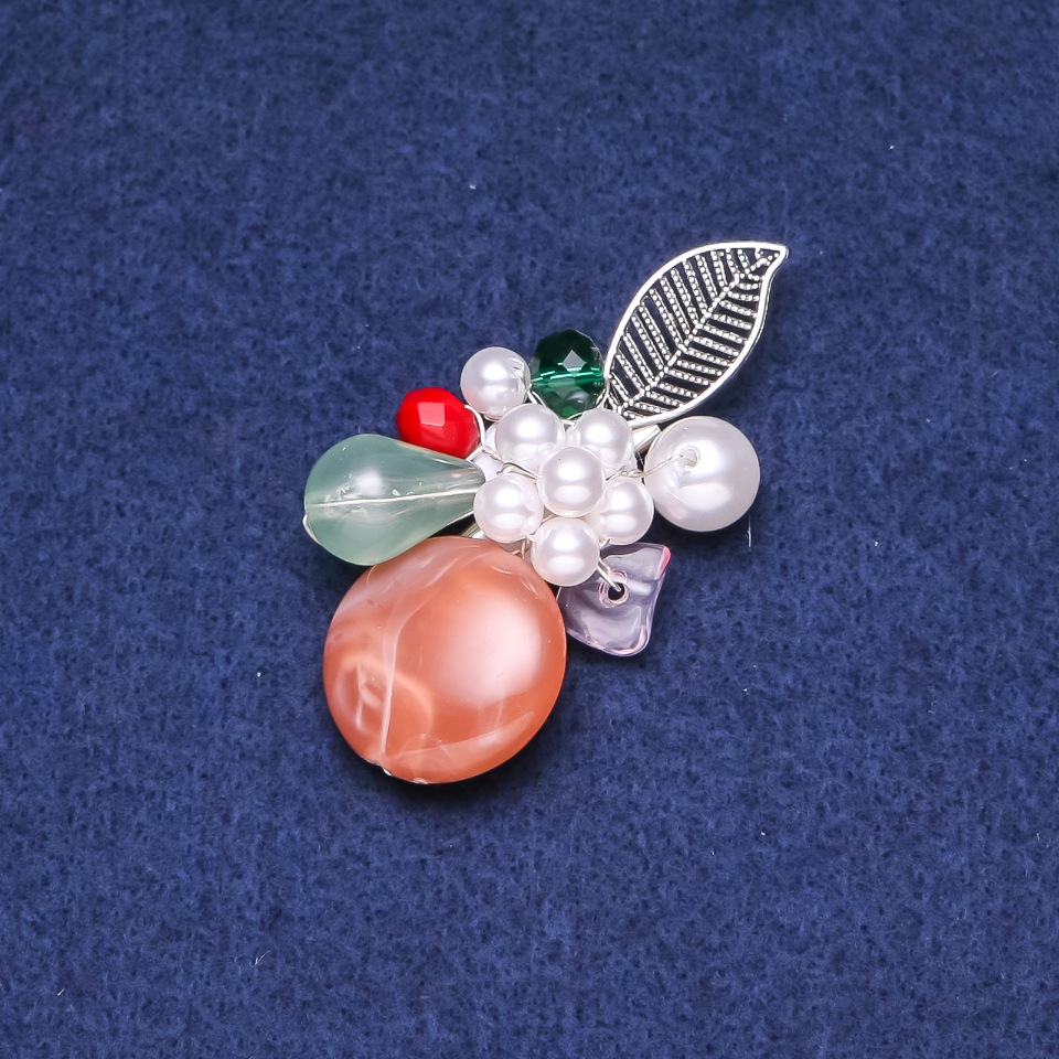 Broșă Floare cu agat 34×53 mm