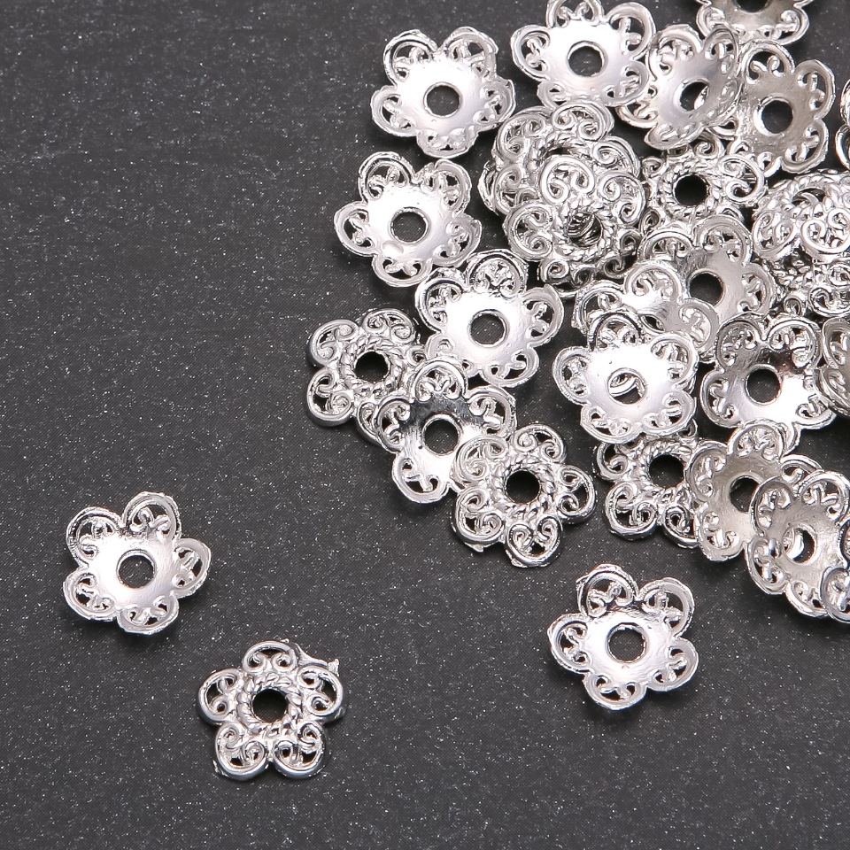 Capete terminale pentru bijuterii, diametru 12×3 mm, gaură interioară 2,4 mm, 4 mm fațetate; pachet de 20 g, aproximativ 53 buc.