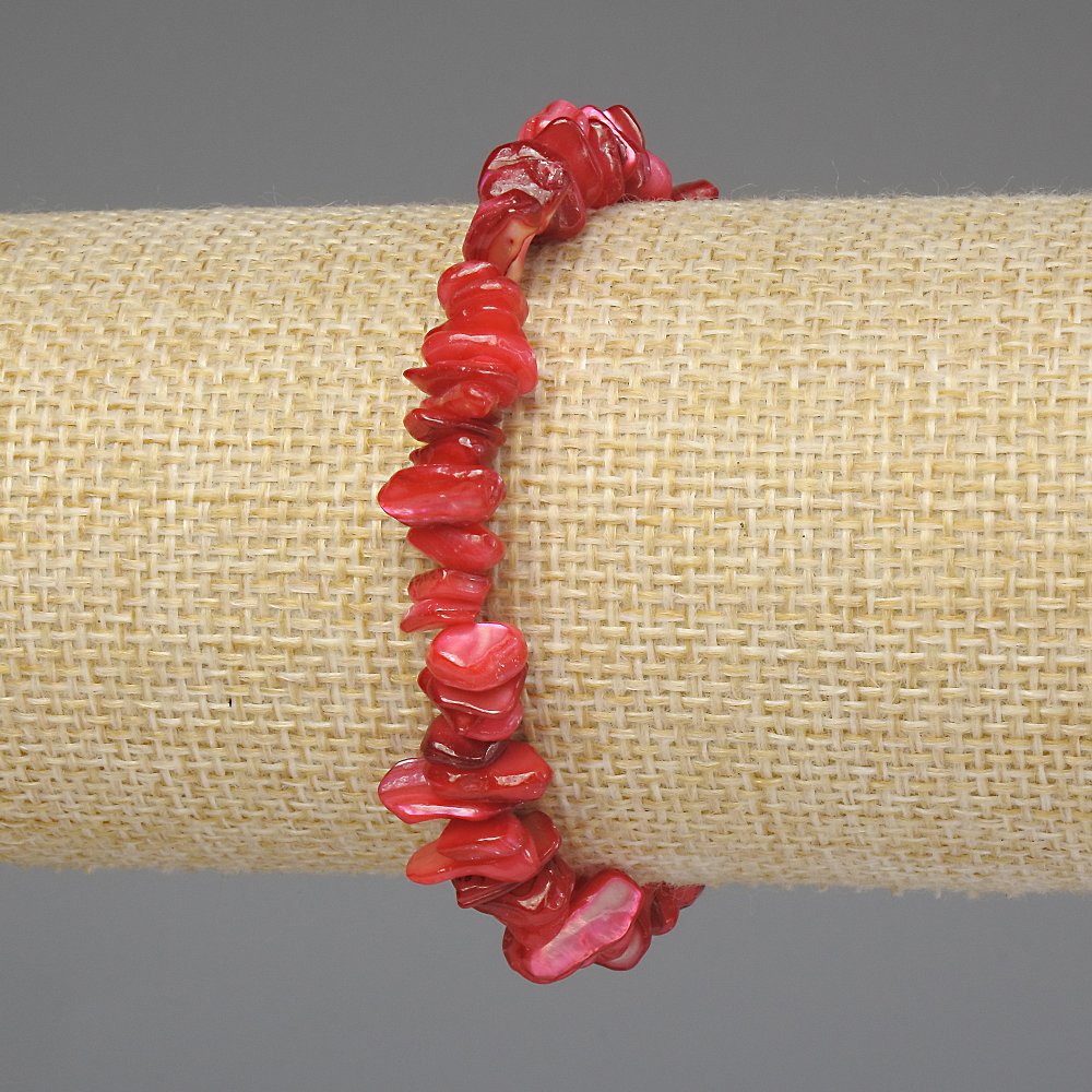 Brățară din sidef nuanțat pe elastic, fragmente de aproximativ 7 mm, lungime 18 cm