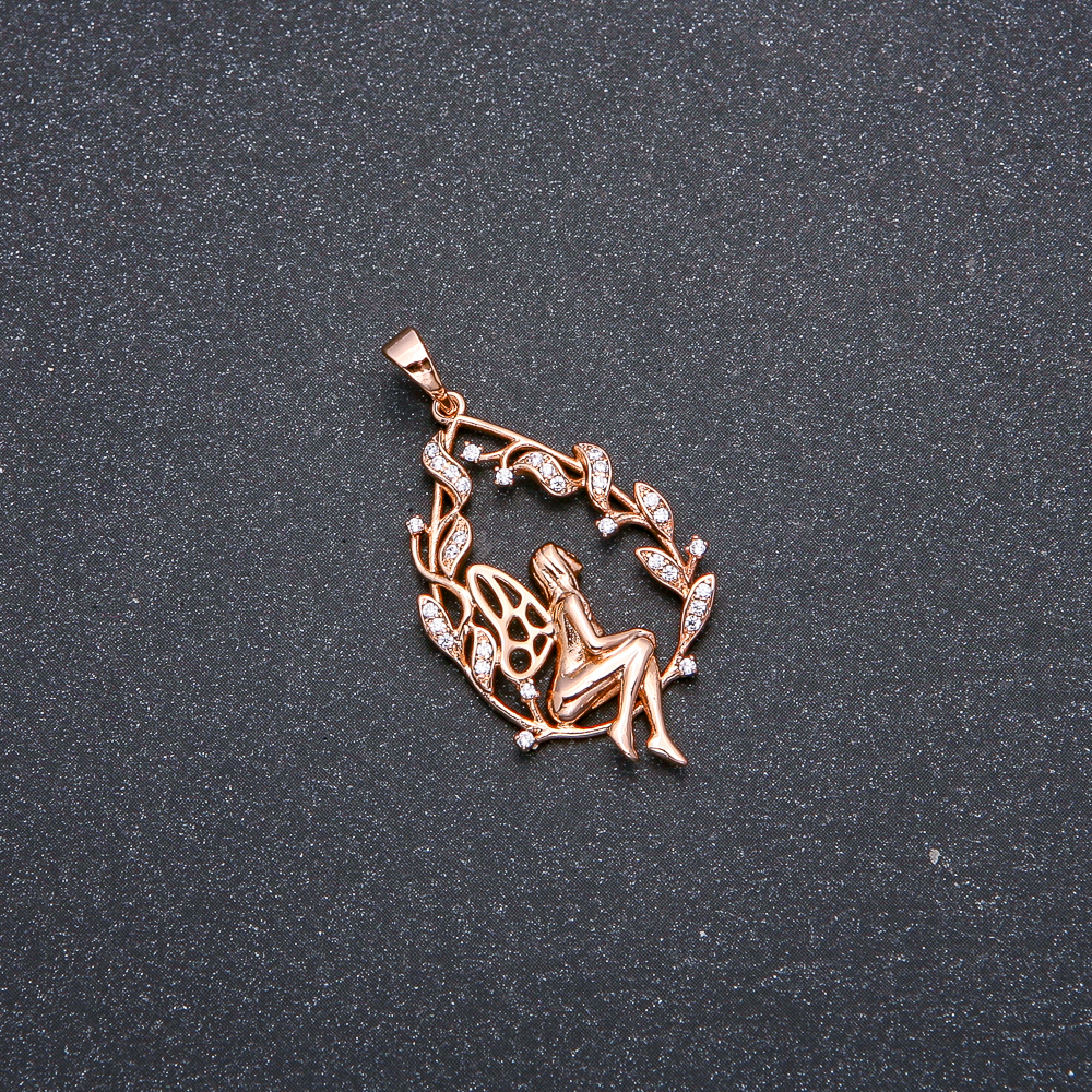 Pandant Xuping placat cu aur de 18k cu strasuri albe 37x31x20mm +