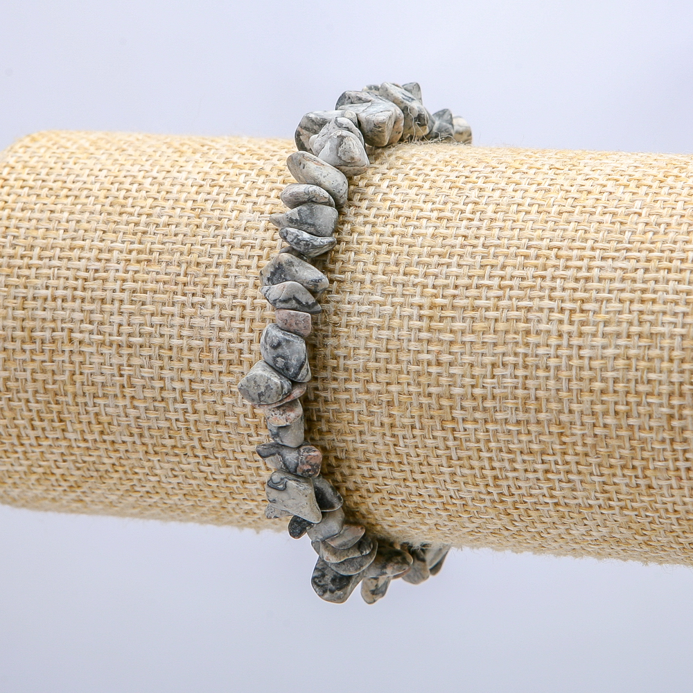 Brățară elastică din piatră naturală jasper, fragmente de 8 mm+