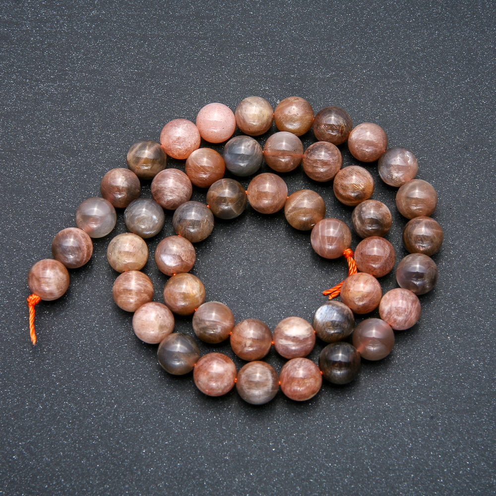 Mărgele pe șnur din piatră naturală Selenit, bile netede, diametrul 8,5 mm, lungime 39 cm