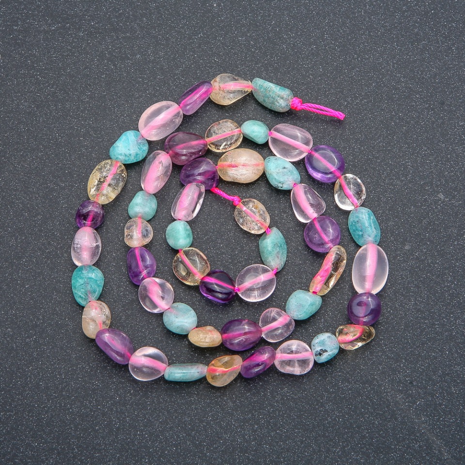 Mărgele asortate cu fațete, diametru 10x7 mm, lungime 39 cm +