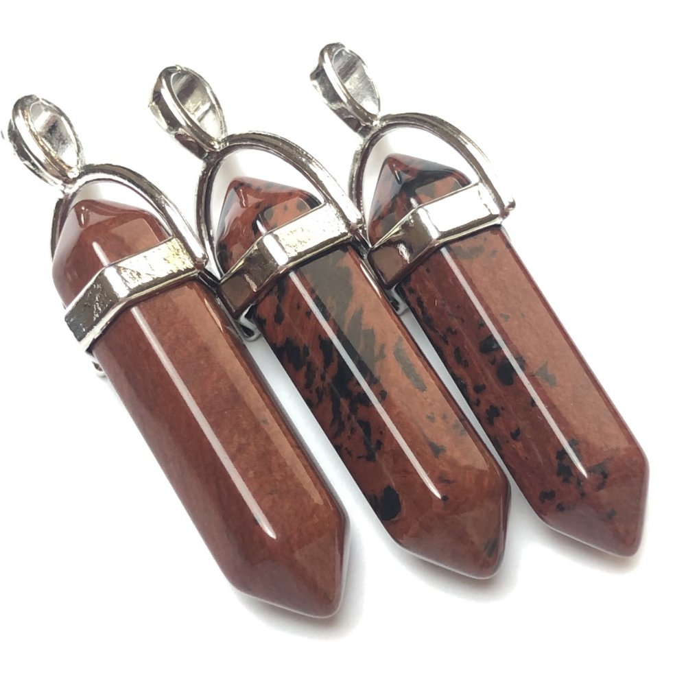 Pandantiv hexagonal din obsidian 40x9 mm+"