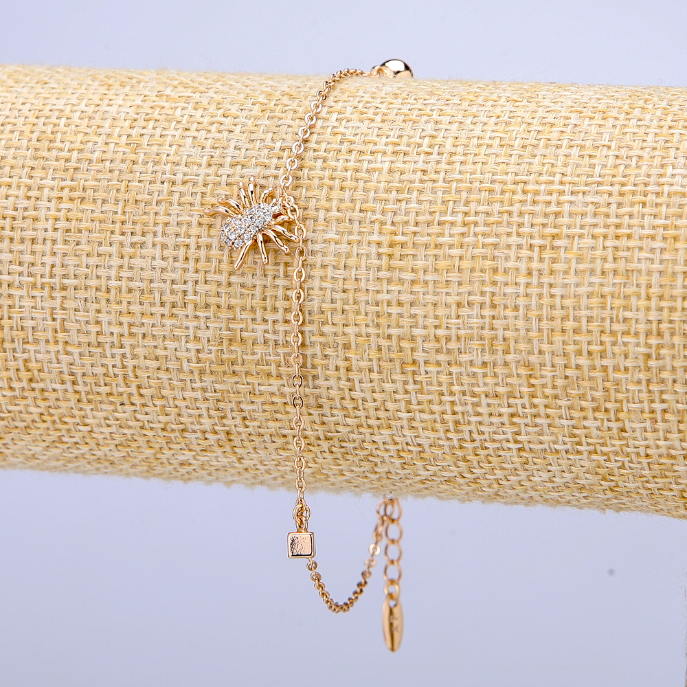 Brățară Xuping placare cu aur 18K cu cristale albe, grosime 1 mm, lungime 18–21 cm