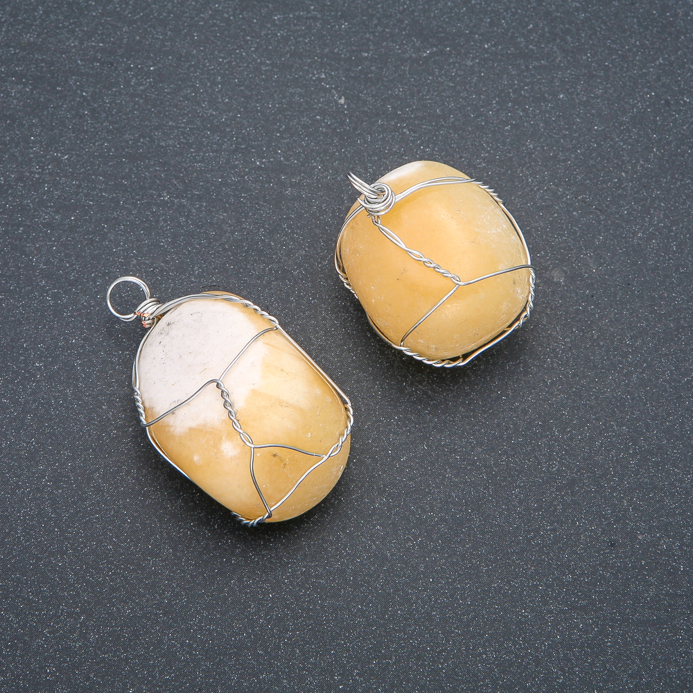 Pandantiv cu citrin în împletire argintie, diametrul 30x22 mm+