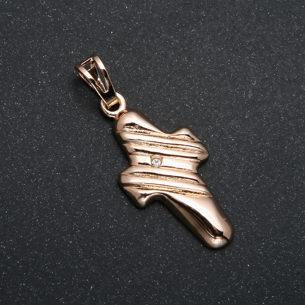 Pandantiv Xuping placare 18K, Cruce cu cristal alb, diametrul 35×14 mm +