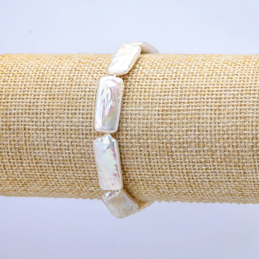 Brățară pe elastic cu perle baroce, diametrul 9×21 mm, lungimea 18 cm