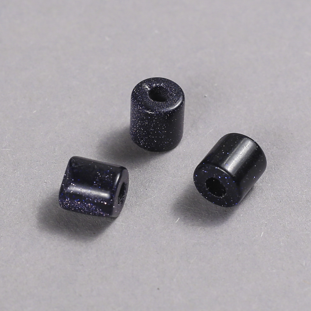 Mărgea Pandora Aventurin Nisip Albastru Noaptea Cairo 9x9 mm, diametrul găurii 3,5 mm +