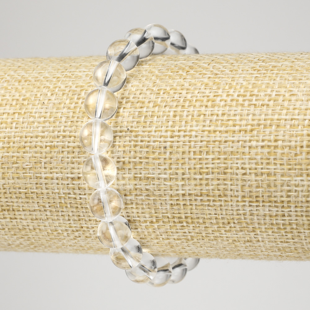 Brățară elastică din cristal de munte, bilă netedă, diametru 8 mm+