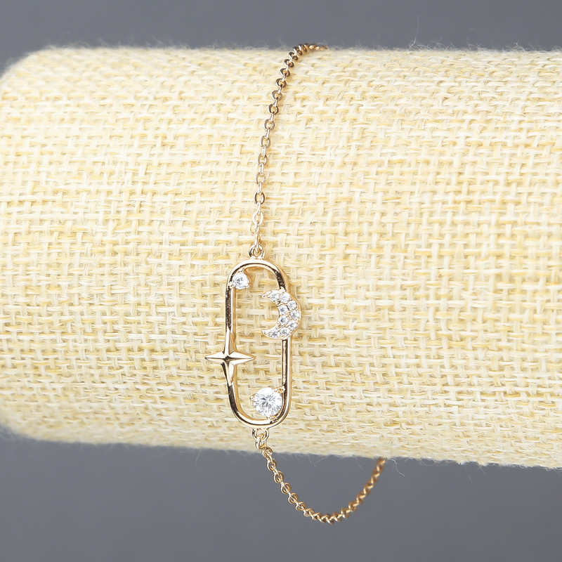 Браслет Xuping Позолота 18К з білими стразами, товщина 1, 5 мм + -, довжина 17-20см +