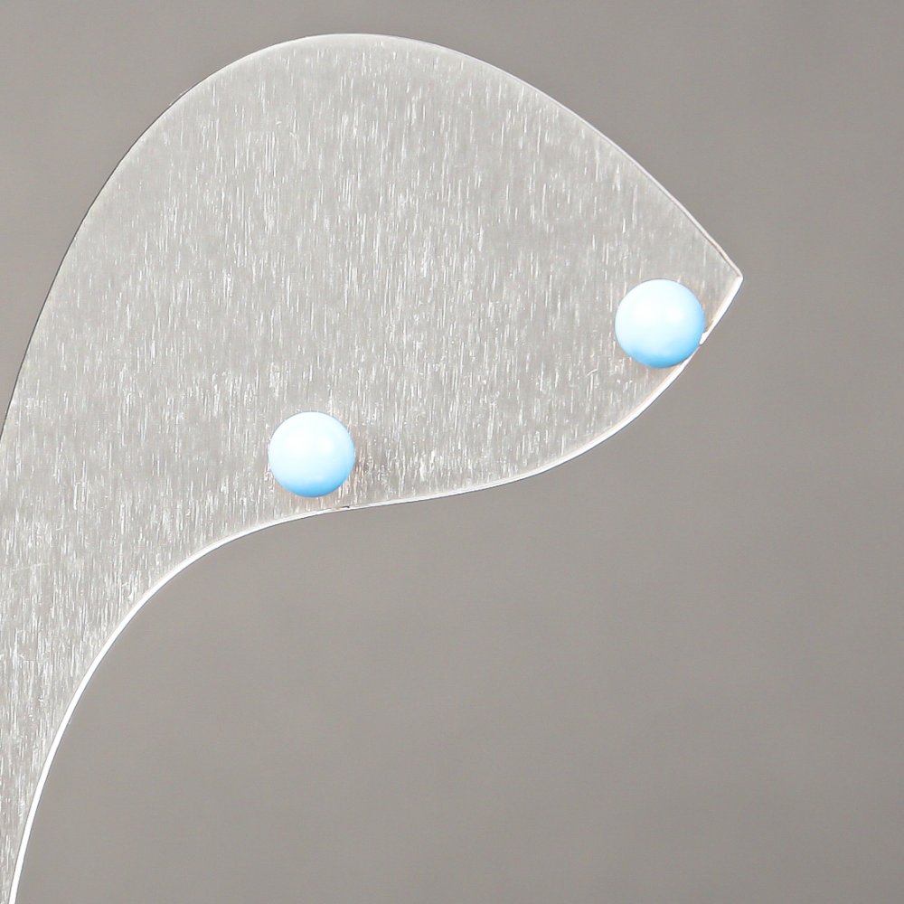 Cercei cu știft Xuping, placare cu aur 18K, cu mărgea albastră de 4 mm +