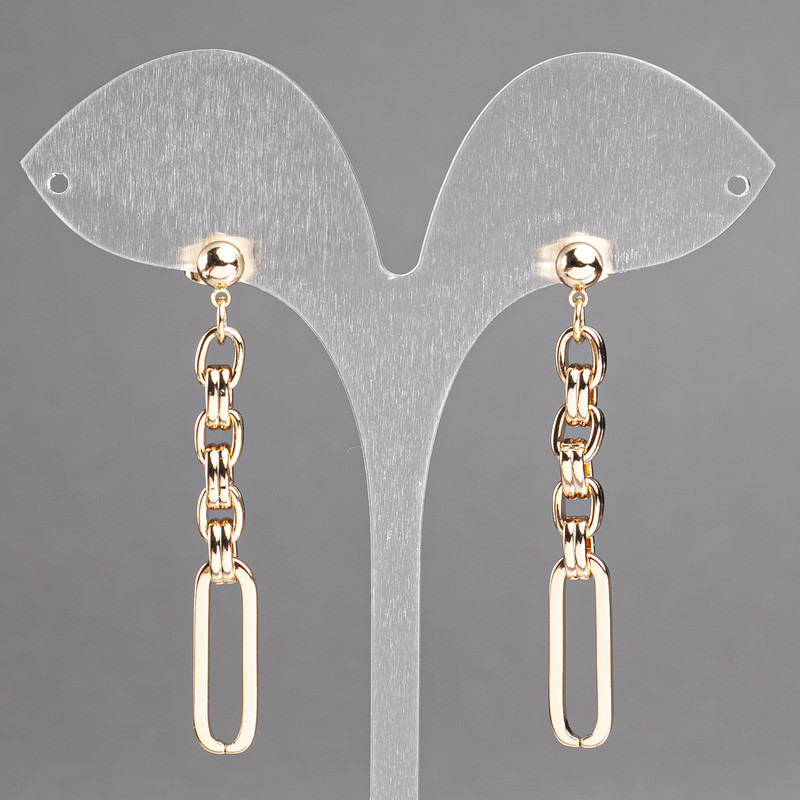 Cercei cu știft Xuping «Lanțuri» placare cu aur 18K, diametrul 55×6 mm +