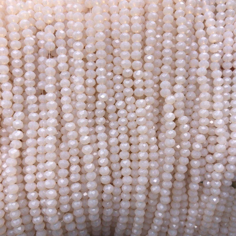 Mărgele din cristal ceh pe șnur, piersică mată, rondel tăiat, diametrul 3×2,5 mm, lungime 36–38 cm