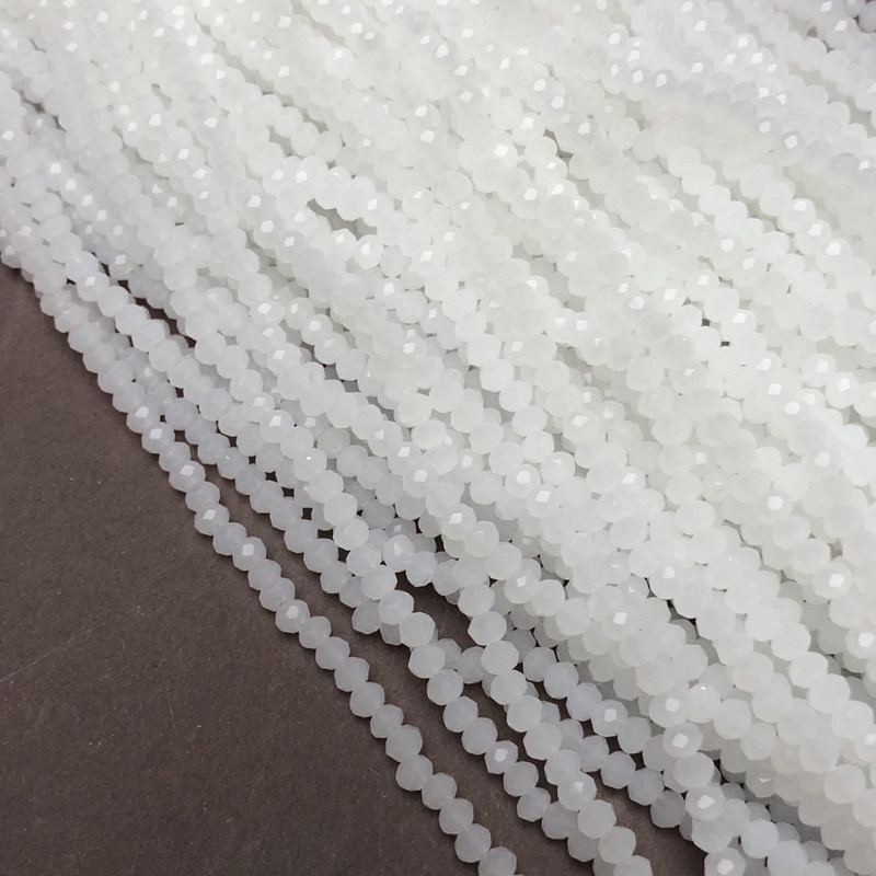 Mărgele laptoase, mate, din cristal cehesc pe șnur, rondel tăiat, diametrul 3×2,5 mm, lungime 36–38 cm