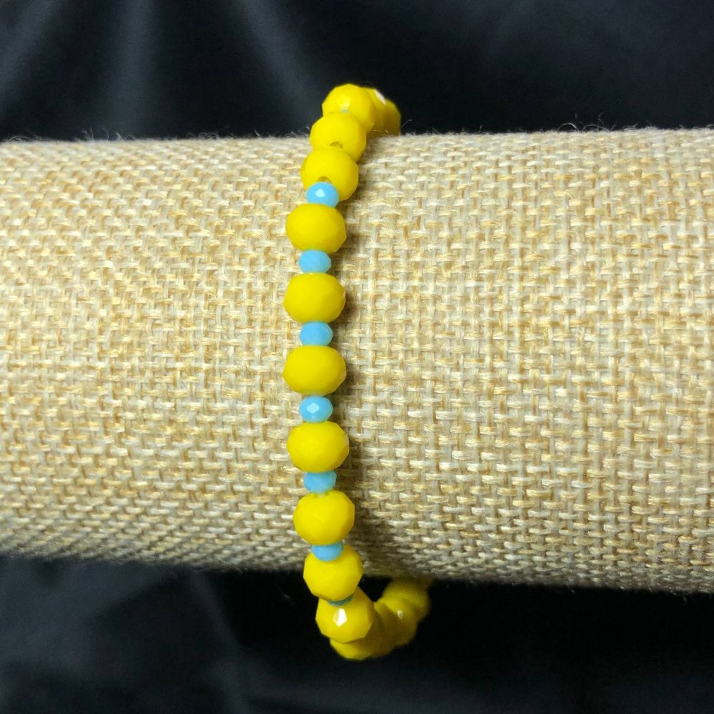 Brățară elastică din cristal ceh, Ucraina – rondel facetat, diametrul 6×4 mm, lungime 18 cm