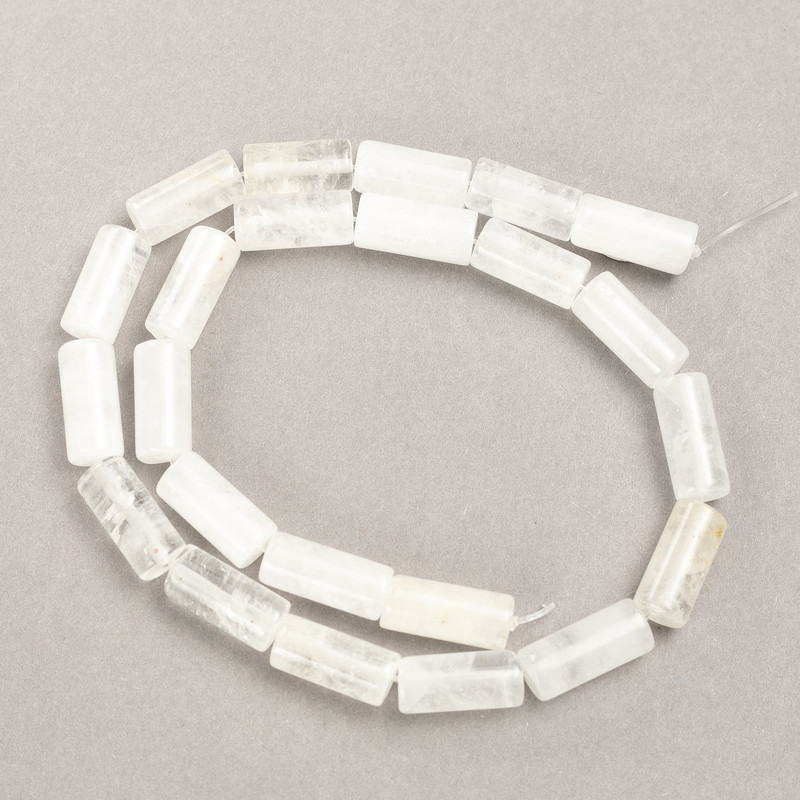 Mărgele pe șnur din piatră naturală – cristal de munte cilindric, diametrul 8x17 mm + -, lungime 39 cm +