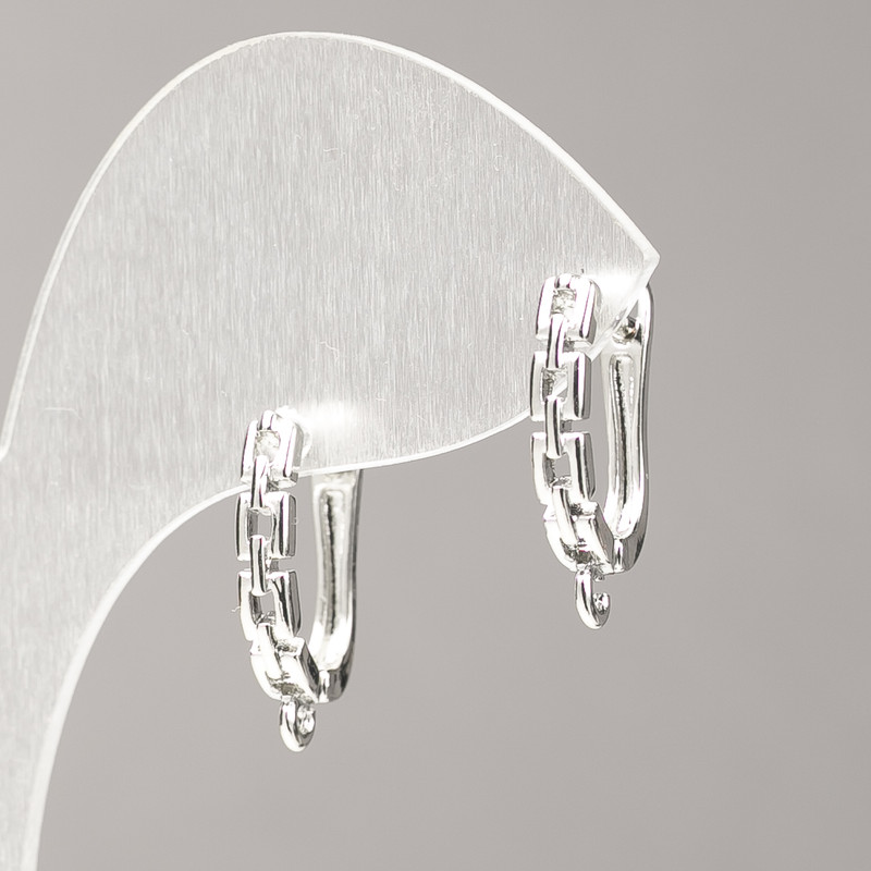 Știfturi pentru cercei din metal argintiu 18×3 mm - pereche