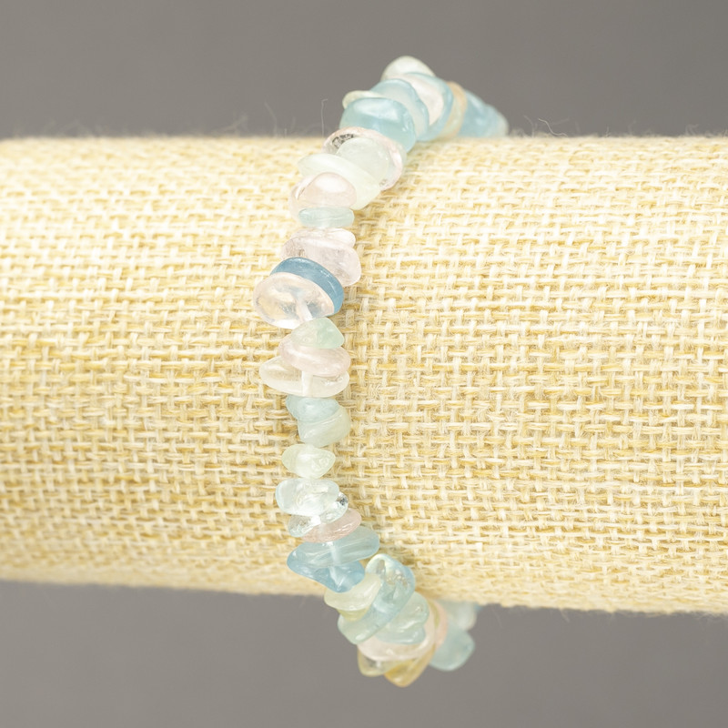 Brățară elastică din piatră naturală Morganit – cioburi 10×3 mm+