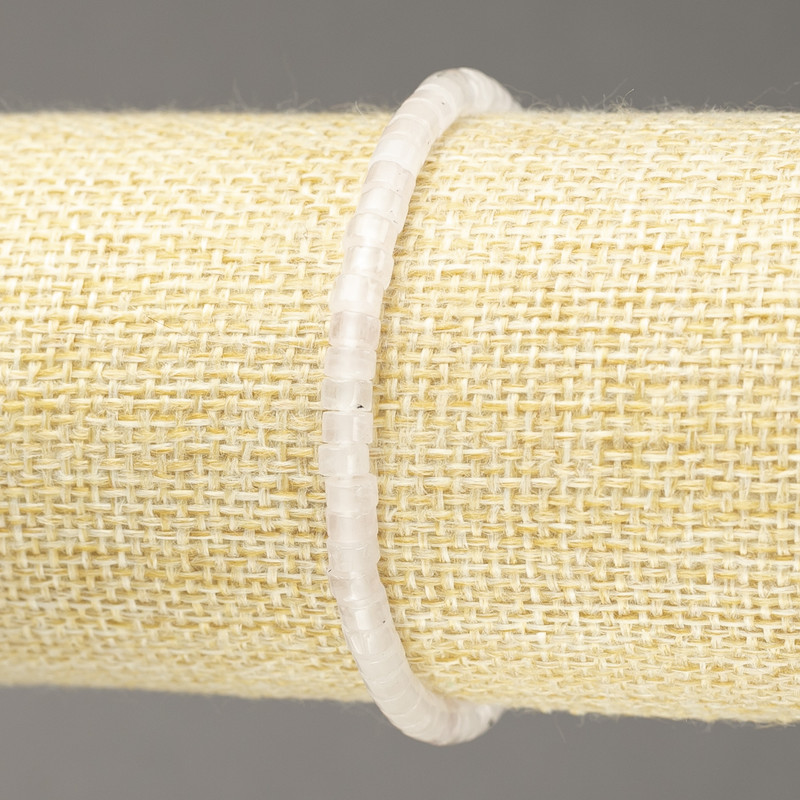 Brățară elastică din cuarț roz cu mărgele rondelle, diametrul 4×2,5 mm, lungime 18 cm