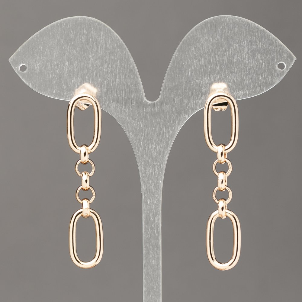 Cercei cu știfturi Xuping placare aur 18K, lanț, grosime 9,5 mm, lungime 48 mm