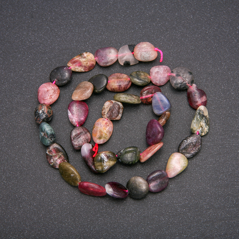 Mărgele din turmalin natural, fațetate, diametrul 10×13 mm, lungime 38 cm