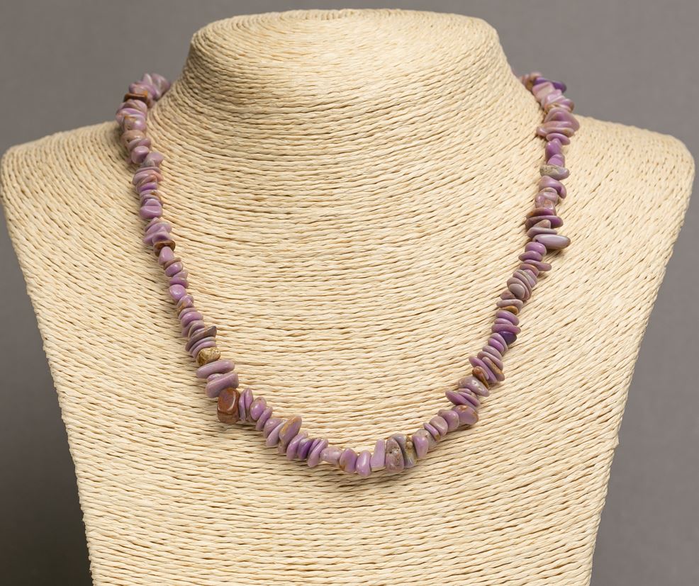 Colier din fosfosiderit – granule 8×3 mm, lungime 46–49 cm