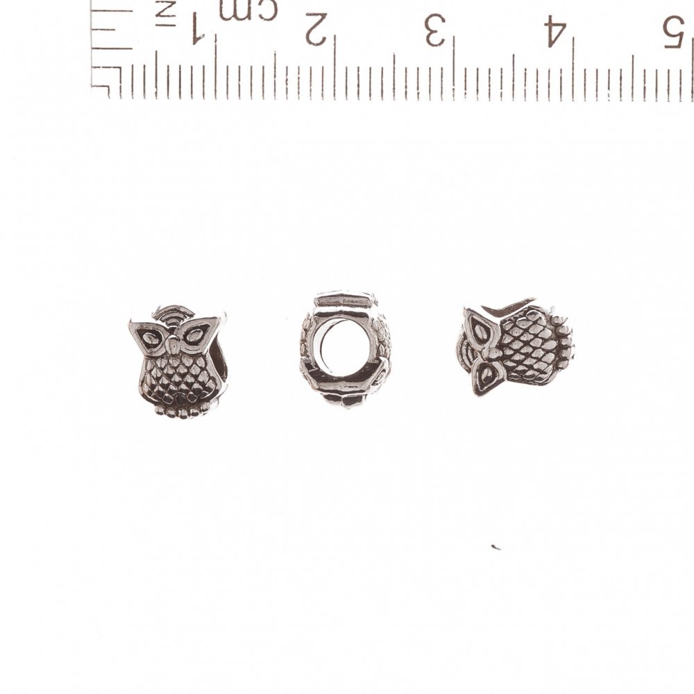 Mărgea Pandora Bufnița 10×8mm, diametrul găurii 5 mm, ambalaj de 20 g, +/-13 buc