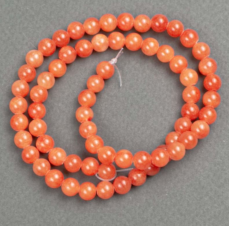 Mărgele pe șnur Citrin (acrilic artificial) bilă netedă, diametrul 6 mm, lungime 40 cm +/-