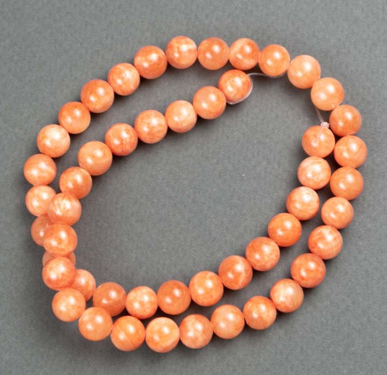 Mărgele Citrin pe fir (acrilic artificial) bile netede, diametrul 8,5 mm, lungime 40 cm