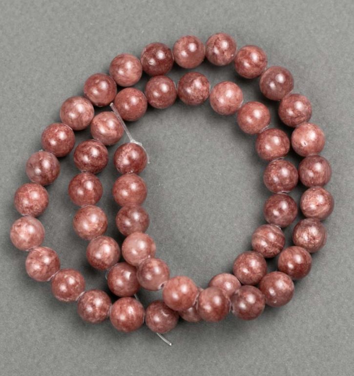 Mărgele din acril artificial «Selenit» pe șnur, bilă netedă, diametrul 8,5 mm ±, lungime 40 cm