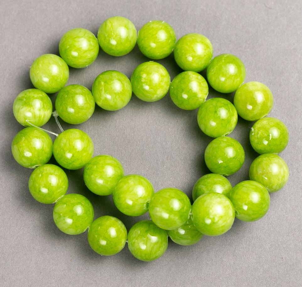 Mărgele Onix (acrilic artificial) pe fir, bilă netedă, diametrul 14,5 mm, lungime 40 cm