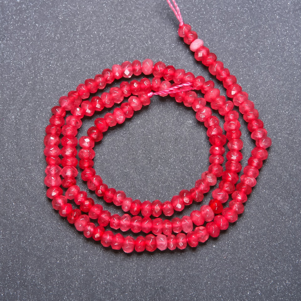 Mărgele Turmalin (artificiale) rondel facetat, diametru 4x3 mm, șnur de 38 cm